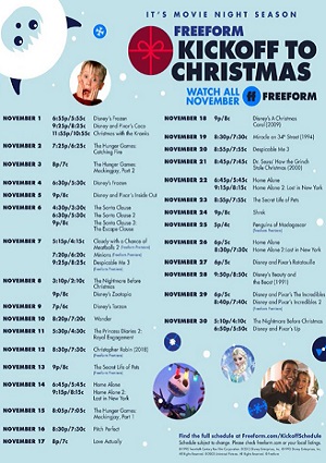 Kickoff to Christmas on Freeform begins November 1st