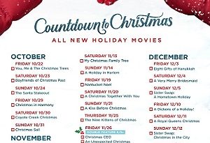Countdown to Christmas on Hallmark Channel USA begins TONIGHT October 22nd