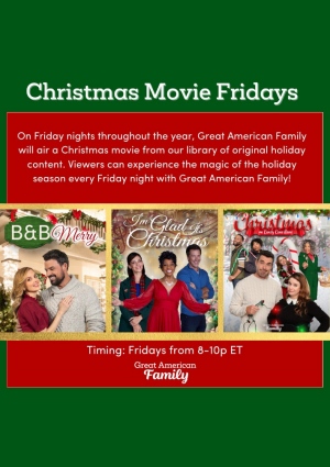 Christmas Movie Fridays begin January 13th on Great American Family